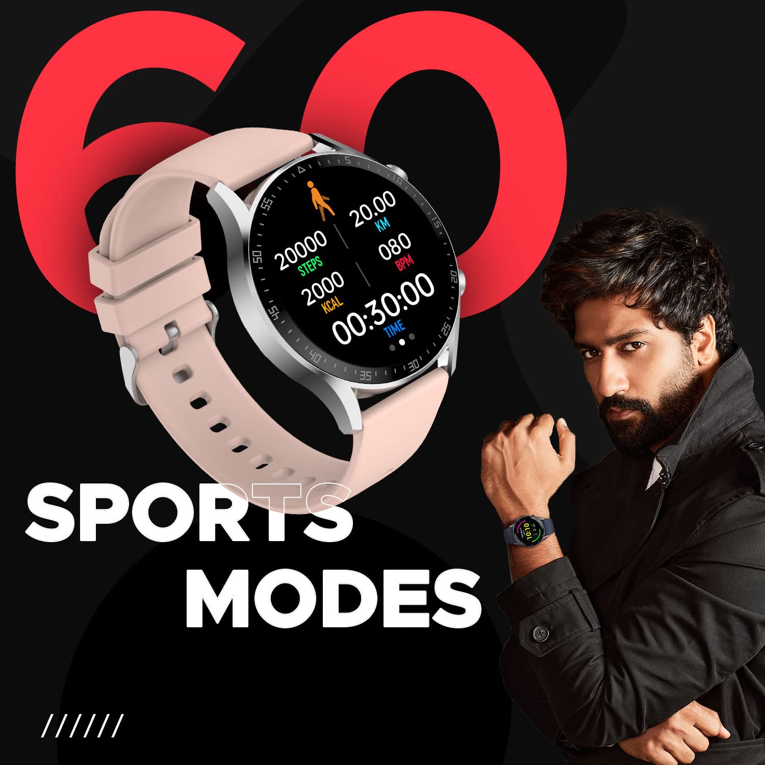 Fire-Boltt Talk 2 Pro Bluetooth Calling Smartwatch, 1.39" TFT Display with Dual Button, Hands On Voice Assistance, 120 Sports Modes, in Built Mic & Speaker (Talk 2, Pink) - Image 2